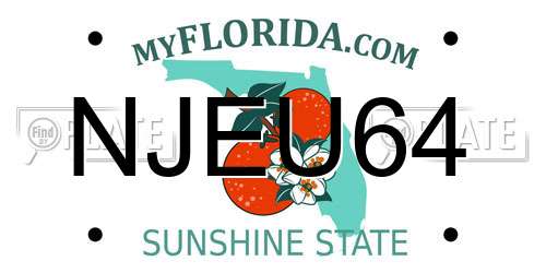 NJEU64 Florida License Plate