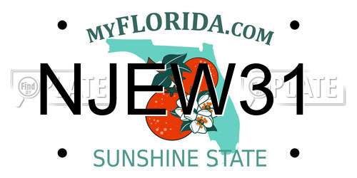 NJEW31 Florida License Plate