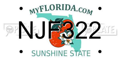 NJF322 Florida License Plate