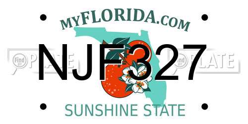 NJF327 Florida License Plate