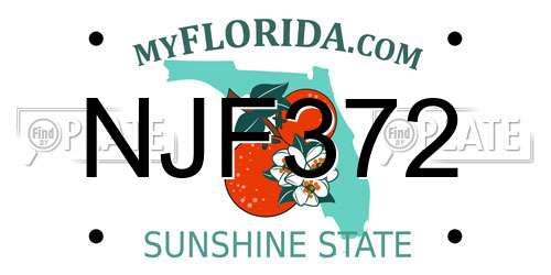 NJF372 Florida License Plate