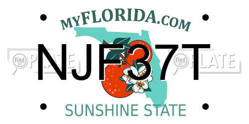 NJF37T Florida License Plate