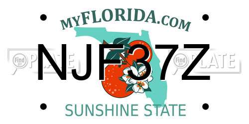 NJF37Z Florida License Plate
