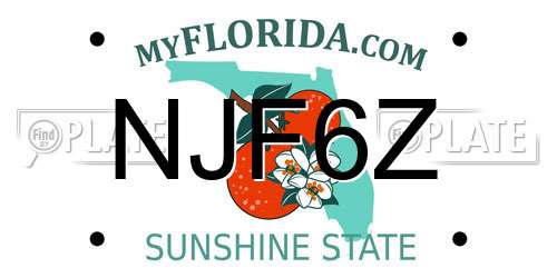 NJF6Z Florida License Plate