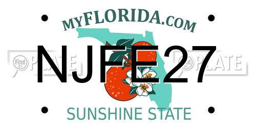 NJFE27 Florida License Plate