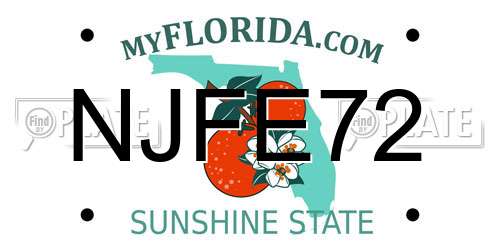 NJFE72 Florida License Plate