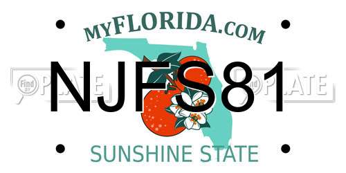NJFS81 Florida License Plate