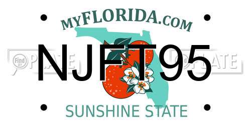 NJFT95 Florida License Plate