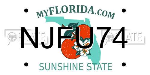 NJFU74 Florida License Plate