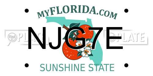 NJG7E Florida License Plate
