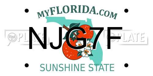 NJG7F Florida License Plate