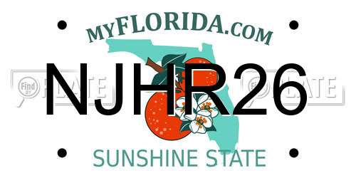 NJHR26 Florida License Plate