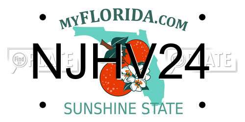 NJHV24 Florida License Plate