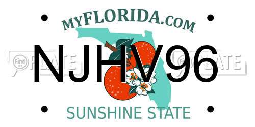 NJHV96 Florida License Plate
