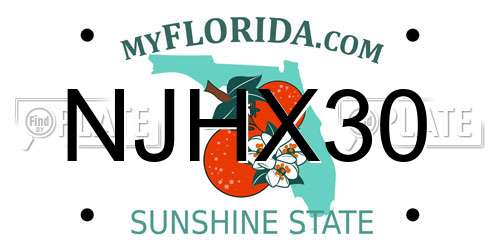 NJHX30 Florida License Plate