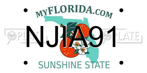NJIA91 Florida License Plate