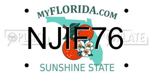 NJIF76 Florida License Plate