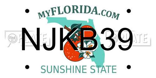 NJKB39 Florida License Plate