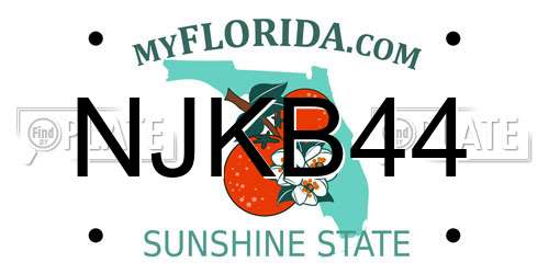 NJKB44 Florida License Plate