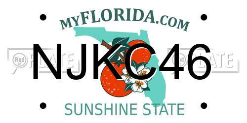 NJKC46 Florida License Plate