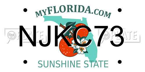 NJKC73 Florida License Plate