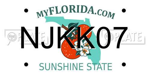 NJKK07 Florida License Plate