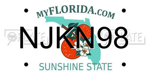 NJKN98 Florida License Plate