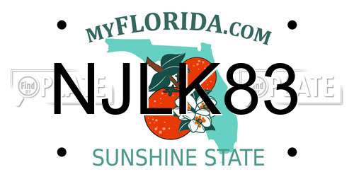 NJLK83 Florida License Plate