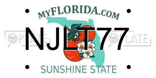 NJLT77 Florida License Plate