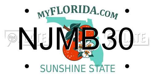 NJMB30 Florida License Plate