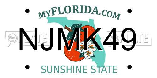 NJMK49 Florida License Plate