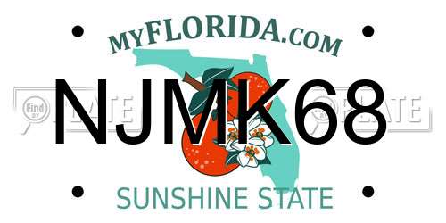 NJMK68 Florida License Plate