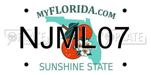 NJML07 Florida License Plate