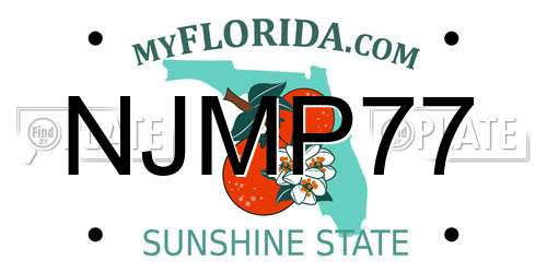 NJMP77 Florida License Plate