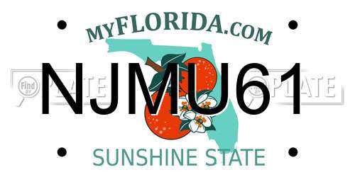 NJMU61 Florida License Plate