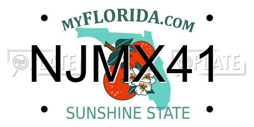 NJMX41 Florida License Plate