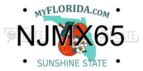 NJMX65 Florida License Plate