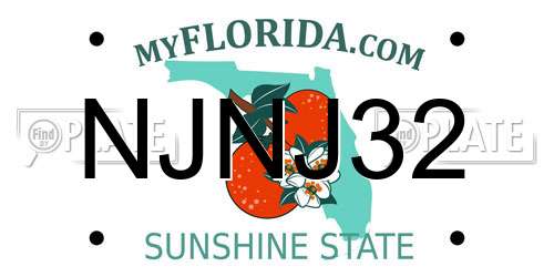 NJNJ32 Florida License Plate