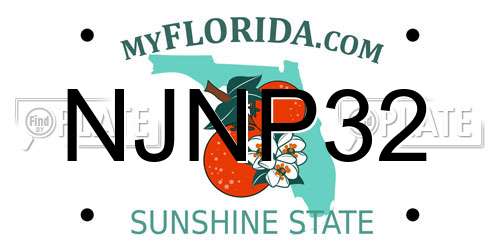NJNP32 Florida License Plate