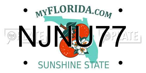 NJNU77 Florida License Plate