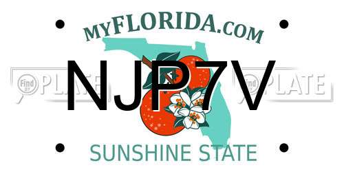 NJP7V Florida License Plate