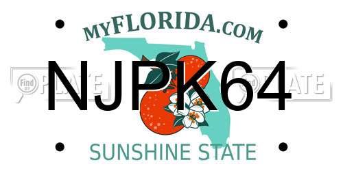 NJPK64 Florida License Plate