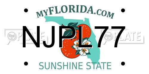 NJPL77 Florida License Plate
