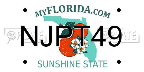 NJPT49 Florida License Plate