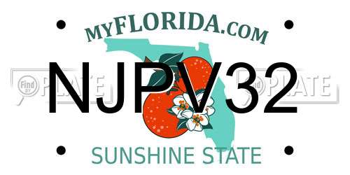 NJPV32 Florida License Plate