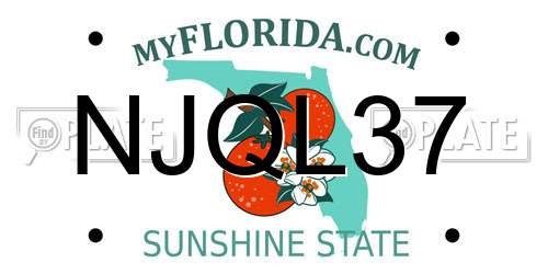 NJQL37 Florida License Plate