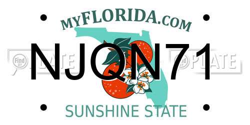 NJQN71 Florida License Plate