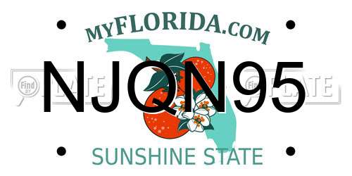 NJQN95 Florida License Plate