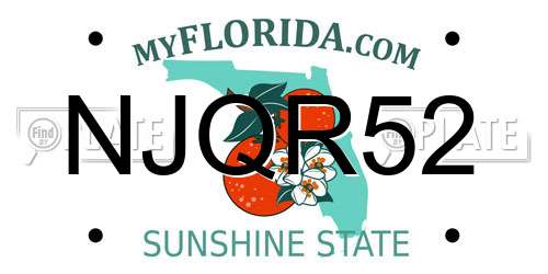 NJQR52 Florida License Plate