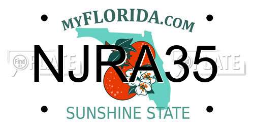NJRA35 Florida License Plate